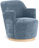 Clarita Light Blue Chenille Fabric Swivel Accent Chair 449LtBlu Meridian Furniture