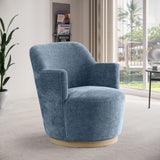 Clarita Light Blue Chenille Fabric Swivel Accent Chair 449LtBlu Meridian Furniture