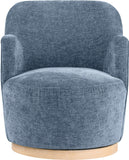 Clarita Light Blue Chenille Fabric Swivel Accent Chair 449LtBlu Meridian Furniture