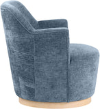 Clarita Light Blue Chenille Fabric Swivel Accent Chair 449LtBlu Meridian Furniture