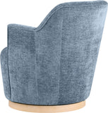 Clarita Light Blue Chenille Fabric Swivel Accent Chair 449LtBlu Meridian Furniture