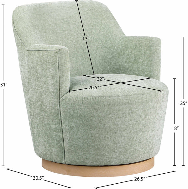 Clarita Mint Chenille Fabric Swivel Accent Chair 449Mint Meridian Furniture