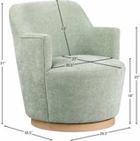 Clarita Mint Chenille Fabric Swivel Accent Chair 449Mint Meridian Furniture