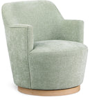 Clarita Mint Chenille Fabric Swivel Accent Chair 449Mint Meridian Furniture