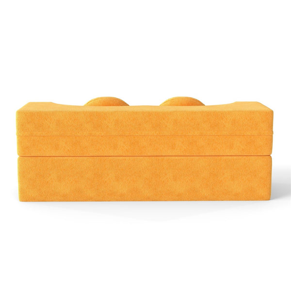 English Elm Folding Foam Futon Sofa Sleeper Twin Size Floor Lounger for Guest or Studio Use Yellow W2353P388490