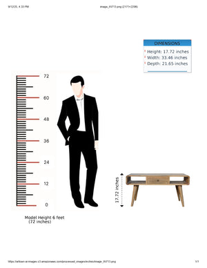 English Elm Curved Oak-Ish Coffee Table With 2 Drawers & Open Slots - Scandinavian Style For Modern Living Rooms B182P166496