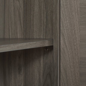 English Elm 65-Inch Slate Gray 3D Faux Rattan Sideboard with Barn-Style Doors, Magnetic Closure & Adjustable Shelves Stone Gray W2702P184395