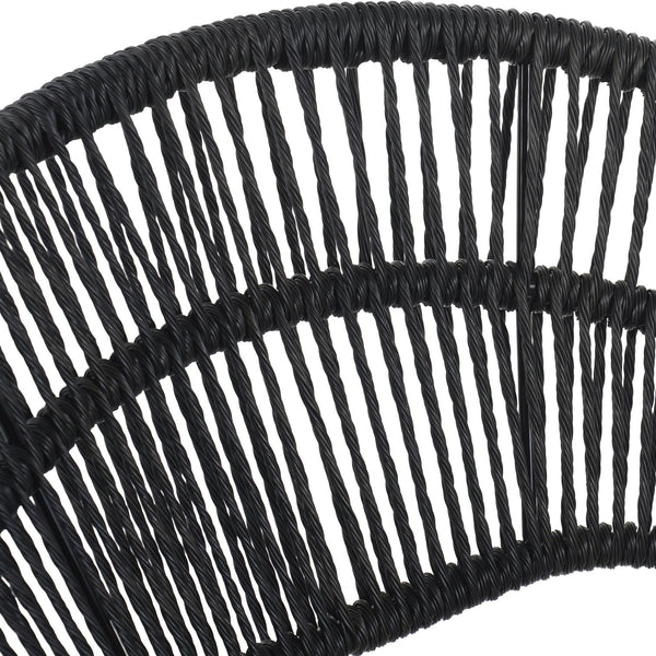 English Elm Christopher Knight Home® - Cyril Handwoven Outdoor Wicker Papasan Dining Chair Set of 2 with Water‑Resistant Cushions, UV‑Safe Dark Gray,Teak N775P271975G