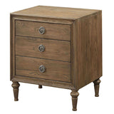 Reclaimed Oak Nightstand with 3 Drawers, Metal Handles & Felt-Lined Top Drawer - 24.50 x 19.50 x 28.50