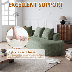 English Elm Modern Oversized Sectional Sofa - 112-Inch Chenille Cloud Couch With Deep Seats & 4 Pillows, No Assembly W834P323322