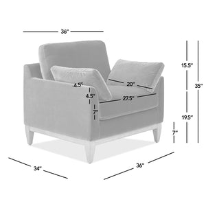 English Elm Jennifer Taylor Home - Pasadena Olive Green Modern Farmhouse Accent Arm Chair - Cozy Velvet, Eco-Friendly Rubberwood Frame B2719P265598