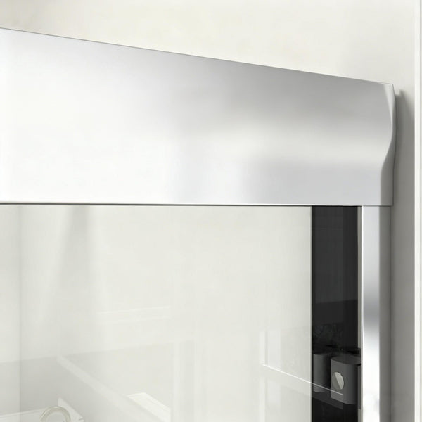 English Elm 44" Semi-frameless Double Sliding Shower Door Brushed Gold Tempered Glass Walk-in W1920P385301