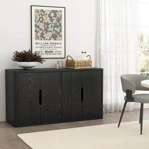 English Elm Rivington 60" Sideboard with 4 Soft-Close Doors, Adjustable Shelves, Media Management, TV Stand Black B365P397673