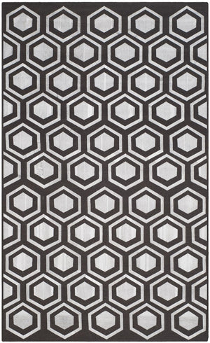 Safavieh Kilim 629 Hand Woven Flat Weave with embroidery  Rug Charcoal KLM629C-4