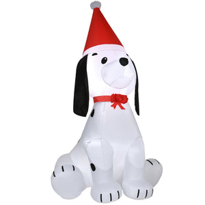 English Elm HOMCOM 6ft Inflatable Christmas Puppy with LED Lights, Outdoor Yard Decor, Stakes & Easy Plug-In Setup W2225P217078