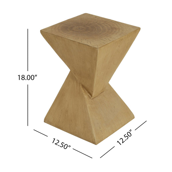 English Elm Christopher Knight Home® - TESS Modern Side Table with Sculptural Hourglass Design, Hand-Finished Accent for Indoor/Patio Spaces Light Natural N770P341402L