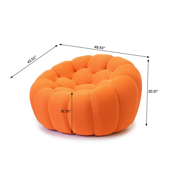 English Elm Bubble Bubble Armless Sofa Orange Modular Seat — Breathable 3D Knit, High-Density Foam Comfort, Kid-Safe Design B341P320929
