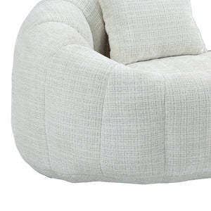 English Elm Bean Bean Bag Sofa High-Density Memory Foam Two-Seater Lounger High Back Chenille Cozy Support Beige W395P181433