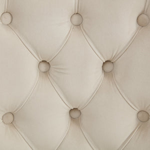 English Elm Velvet Hand-Tufted Dining Chair with Solid Wood Handles and Curved Legs, Vintage Copper Accents Beige W1143P338140