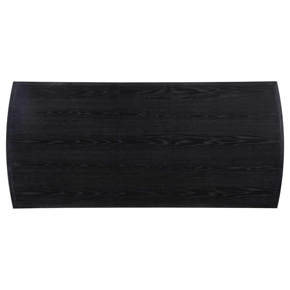 English Elm Mason Modern Walnut Round Dining Table with Intersecting Base, Convex Edge & Removable Leaf B062P354062