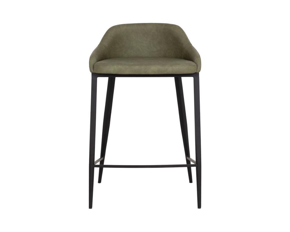 Sunpan ASTRA Counter Stool - Modern Ivanhoe Pine Design with Comfortable Low-Back Seating for Versatile Use 112486