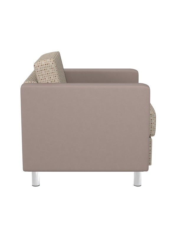 OSP Home Furnishings Pacific Vinyl Club Armchair with Chrome Legs for Modern Living Room Lounge Seating Luna Stratus PAC51-K100/R103