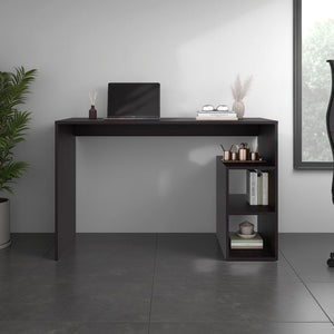 English Elm Benson Writing Desk with Three Open Shelves Wengue Finish Home Office Storage Black B097P474292