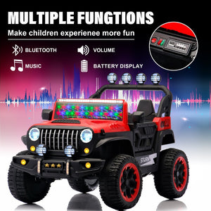 English Elm 24v Two Seat Kids Ride on Car with 4wd Motor Remote Control and Led Lights W509P378206