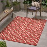 Christopher Knight Home® Tallevast Outdoor Trellis Area Rug - Red/Ivory, 5'3