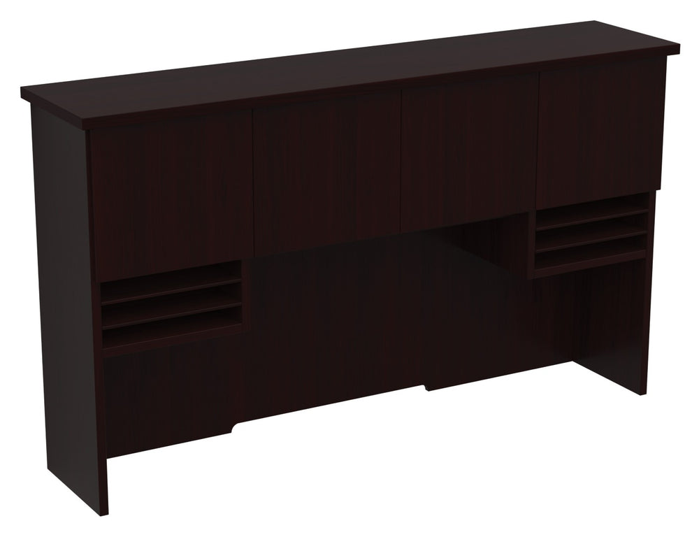 OSP Home Furnishings Tuxedo Modern Display Hutch with Aluminum Framed Panels for Dining or Living Room Storage Glass/Aluminum TUXDKR-42
