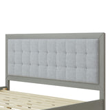 Christopher Knight Home® - Noble House - - Solid Wood Platform Upholstered Headboard King Bed