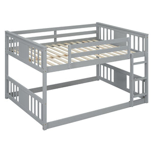 English Elm Full Over Bunk Bed Pine Frame Gray Finish Kids Guest Room Sleep Solution LT100207AAE