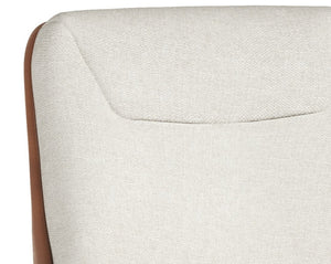 Sunpan Lucier Lounge Chair - Stylish Comfort with Durable Fabric and Elegant Matte Black Finish for Any Space Matte Black, Belfast Oatmeal / Bravo Cognac