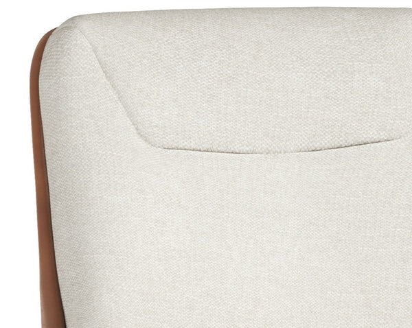 Sunpan Lucier Lounge Chair - Stylish Comfort with Durable Fabric and Elegant Matte Black Finish for Any Space Matte Black, Belfast Oatmeal / Bravo Cognac