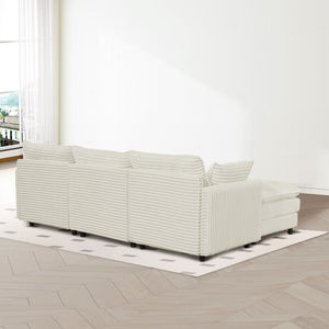 English Elm 148-inch Seven Piece U-shaped Sectional Sofa with Console Usb Port and Foam Cushions W2564S00088