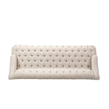 Christopher Knight Home® - Noble House - Adelia Contemporary Tufted Fabric 3 Seater Sofa, Beige and Natural