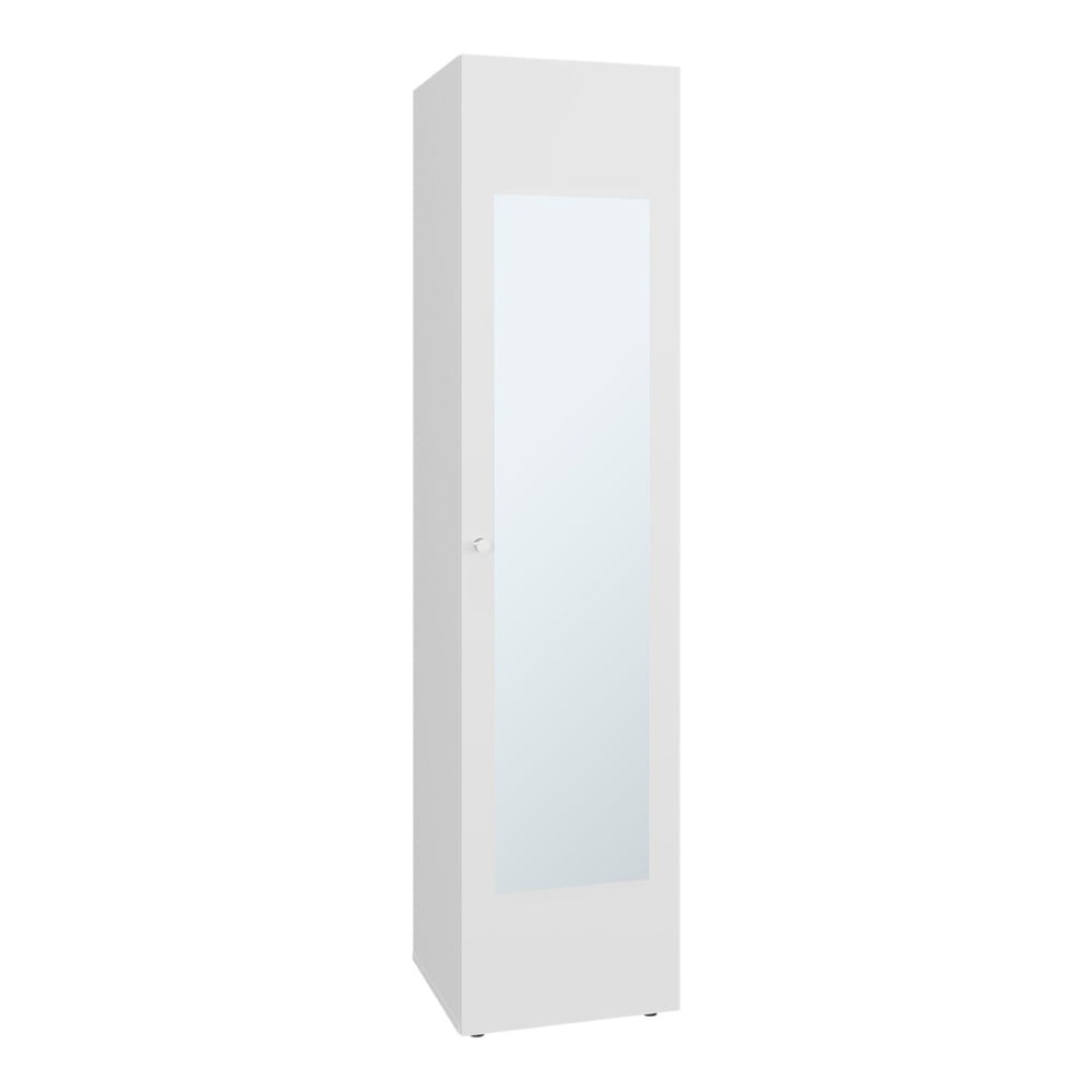 English Elm White Slim Particleboard Storage Cabinet with Four Shelves for Small Bedroom or Hallway B062P483769
