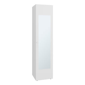 English Elm White Slim Particleboard Storage Cabinet with Four Shelves for Small Bedroom or Hallway B062P483769