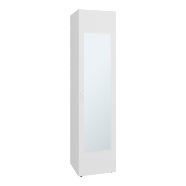 English Elm White Slim Particleboard Storage Cabinet with Four Shelves for Small Bedroom or Hallway B062P483769