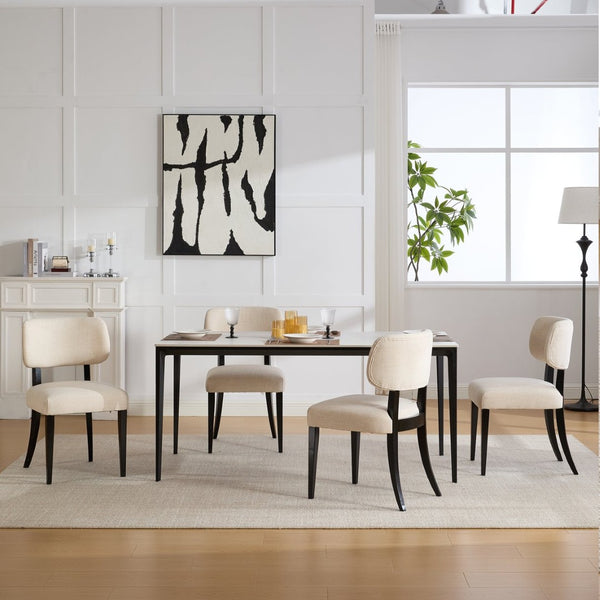 English Elm Wooden Farmhouse Dining Chairs Set of 2 Upholstered Seats Solid Legs for Kitchen W3244P392827