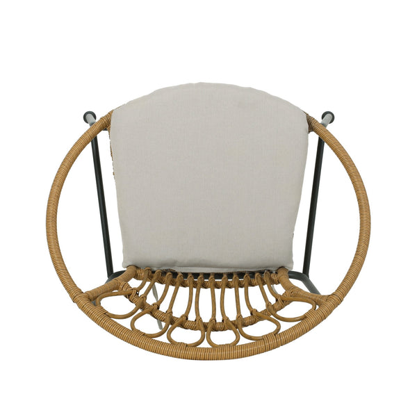 English Elm Christopher Knight Home® - BANYA Light Brown PE Rattan Chair Set with Iron Frame, Waterproof Fabric, Modern Loop Design for Outdoor Elegance 70431.00LBRN
