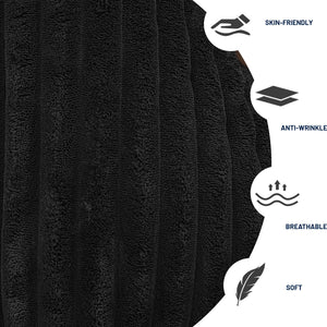 English Elm Modular U-Shaped Sectional Sofa - 4-Seater Reversible Chaise In Black Corduroy For Modern Living Spaces W3276S00015