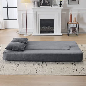 English Elm Ebern Transformable Sectional Sofa With Foam Bed - Versatile Light Grey Chenille Lounger For Small Spaces W1829P280221