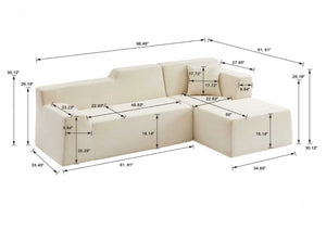 English Elm Modern Corduroy L Shaped Sectional Sofa High Back Seating for Minimalist Living Rooms W3396P414719