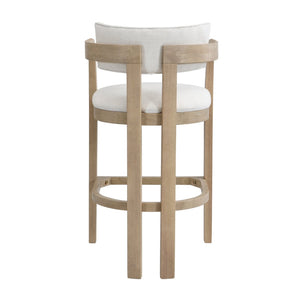 English Elm 30" Rubberwood Upholstered Barstools with Arms Mid-century Style for Kitchen Island Set of 2 Beige,Light Ash N771P361772A