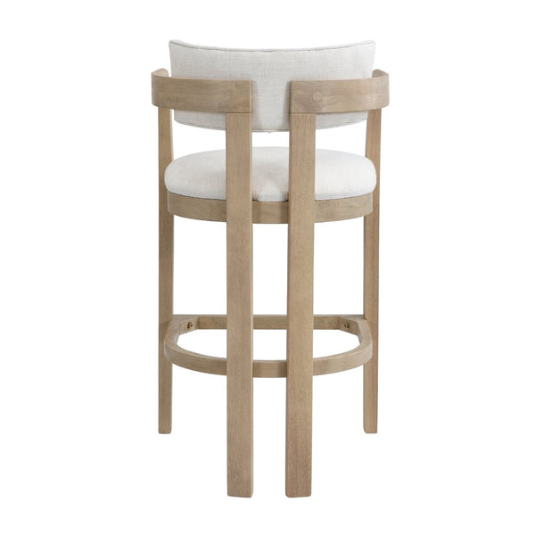 English Elm 30" Rubberwood Upholstered Barstools with Arms Mid-century Style for Kitchen Island Set of 2 Beige,Light Ash N771P361772A