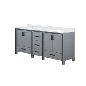 English Elm Dark Grey Double Bath Vanity 80 in W x 22 in D with Cultured Marble Top, Solid Wood, Soft-Close Drawers B2731P260741