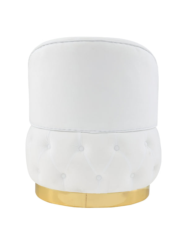 English Elm 360 Degree Swivel Cuddle Barrel Accent Storage Chairs Plush Velvet Round Armchair with Hidden Storage and Luxurious Comfort White W1420P198929