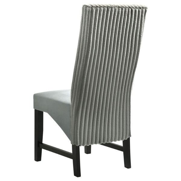 English Elm Dempsey Corduroy and Velvet Upholstered Dining Chairs with Tall Back Set of 2 Grey B062P440300
