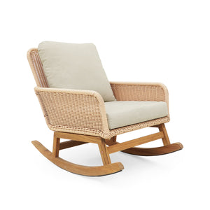 English Elm Christopher Knight Home® - Modern 3-Piece Outdoor Seating Set with Cushioned PE Rattan Rocking Chairs and Wood Accent Table, Chic Patio Retreat Beige N767P229004N002_63163.00